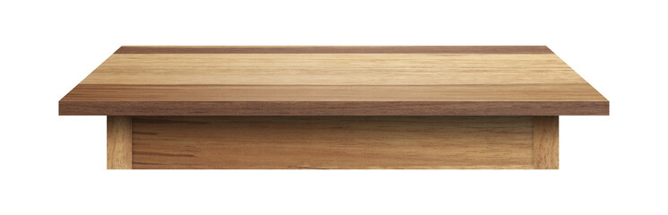 set of empty table made from old pine wood isolated on white background for display or product