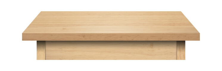 set of empty table made from old pine wood isolated on white background for display or product