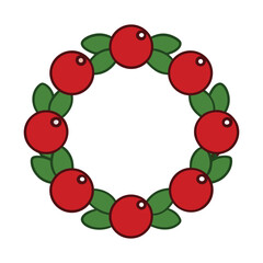 christmas wreath with holly berries