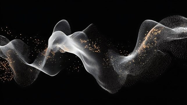 Abstract flowing particles design - Powered by Adobe