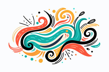 Fototapeta premium Abstract colorful swirls create a dynamic decorative design, suitable for backgrounds, logos, and modern graphic projects.