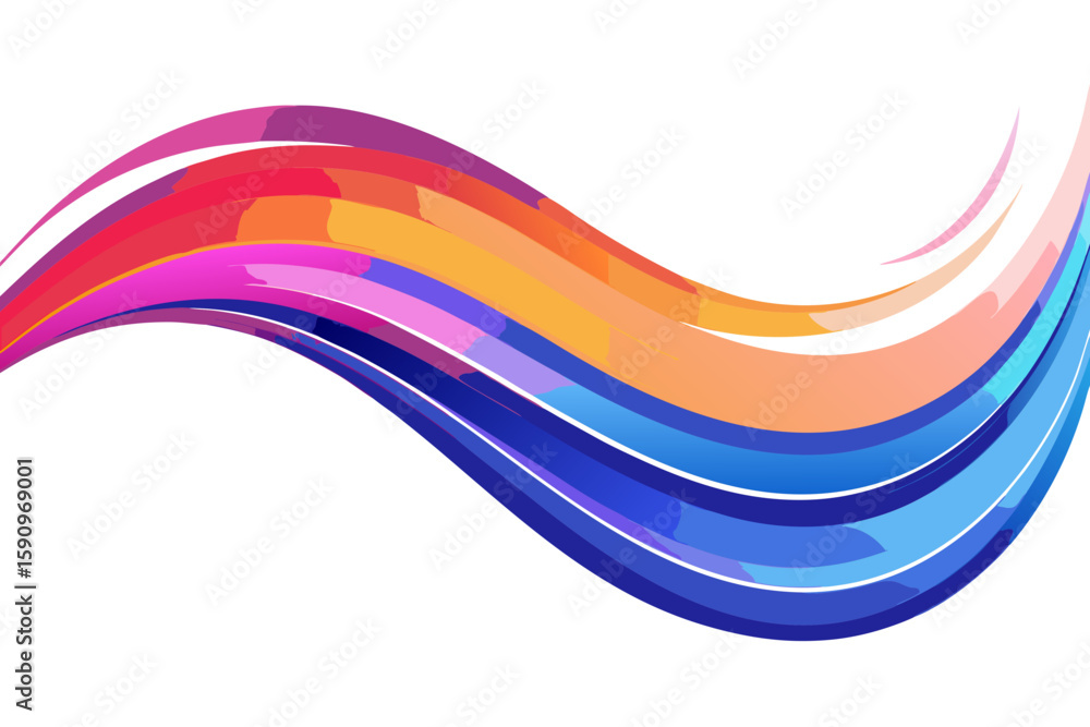 Poster dynamic colorful wave pattern design for creative graphic projects, flowing with vibrant hues and an