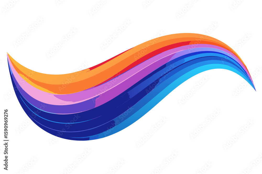 Poster colorful wave graphic with vibrant layers creates a dynamic design element suitable for backgrounds,