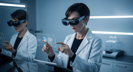 Scientist Using Augmented Reality Interface.