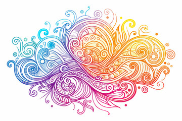 Fototapeta premium A colorful ornamental flourish, perfect for artistic backgrounds and decorative design elements with a flowing, vibrant effect.