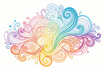 Fototapeta premium A colorful abstract flourish design features vibrant swirls and delicate details, perfect for creative projects and artistic backgrounds.