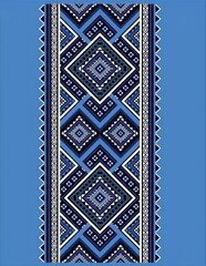 Lao traditional textile pattern
Ethnic geometric fabric design
Blue tribal textile vector
Southeast...