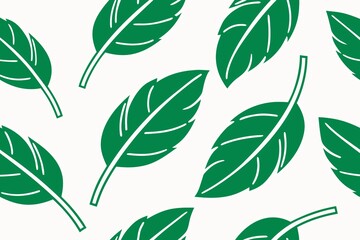 Fototapeta premium Green leaf pattern on white leaves nature