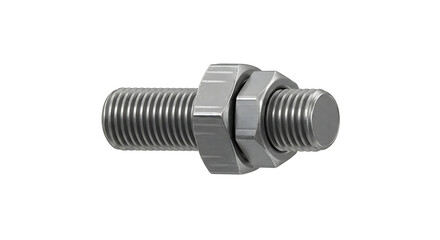 Bolt and Nuts Flat Art Isolated on White Background