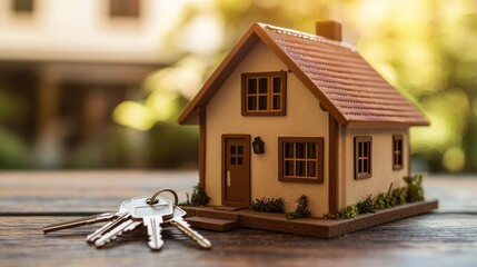 A symbolic representation of homeownership with miniature charm.