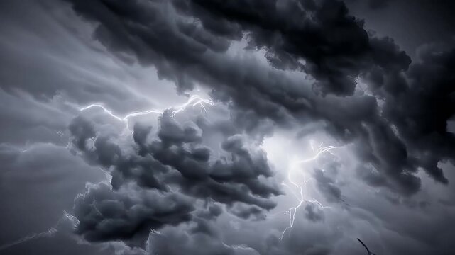 towering thunderclouds churn overhead cloaking the sky in ominous dark shades of gray as swirling winds herald an approaching storm creating dramatic visuals perfect for depicting meteorological