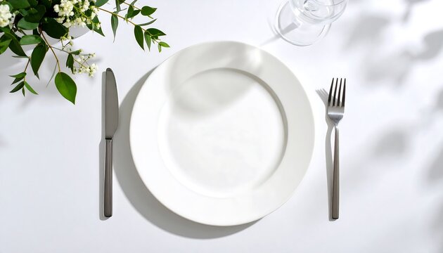 Elegant white table setting