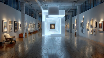 modern cube-themed building interior