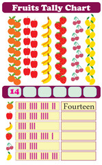 Fruits Tally Chart With 2 Activity Sheets
