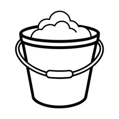 line art of bucket with cement (2).eps
