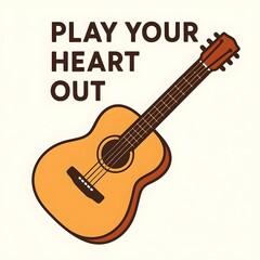 An acoustic guitar, isolated on white background, invites you to play your heart out and express your musical passion