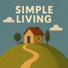 A quaint house on a hill under a serene sky embodies the essence of simple living and peaceful retreat