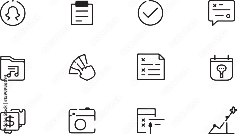 Aufkleber glossy vector business document icons set for web design