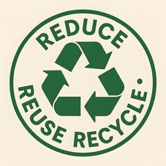 The universal recycling symbol with the words reduce, reuse, and recycle emphasizes the importance of environmental sustainability
