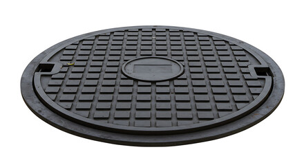 Manhole cover isolated on white background