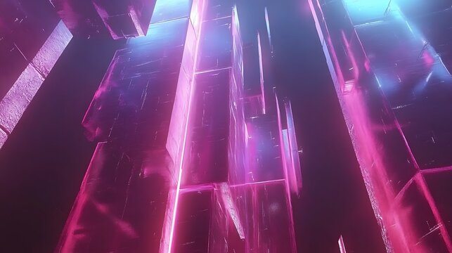 Abstract glowing crystalline structures - Powered by Adobe