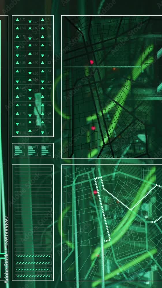 Poster animation of data processing over computer servers