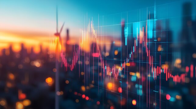 Financial Dynamics in the City: A captivating image of a city skyline, overlaid with dynamic financial data charts, symbolizing economic activity and market trends.