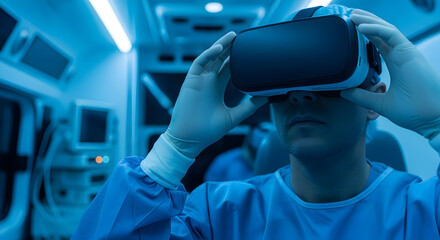Surgeon Wearing VR Headset.