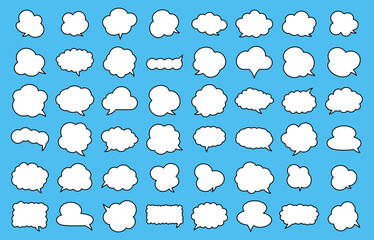 Speech Bubble set. Talk bubble. Cloud speech bubbles collection. Vector illustration
