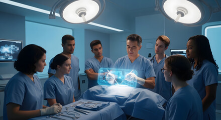 Surgical Team Using Augmented Reality.