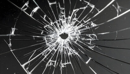 Shattered Glass Texture: Black and White Radial Cracks