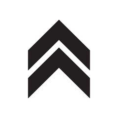 Chevron Shape Pointing Upward with Symmetrical Design Ideal for Logos and Branding Simple Vector Illustration
