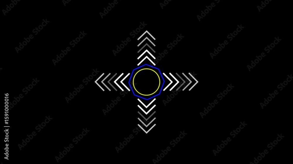 Poster abstract arrow pointing graphic animation. arrow sign symbol looping animation direction concept ani