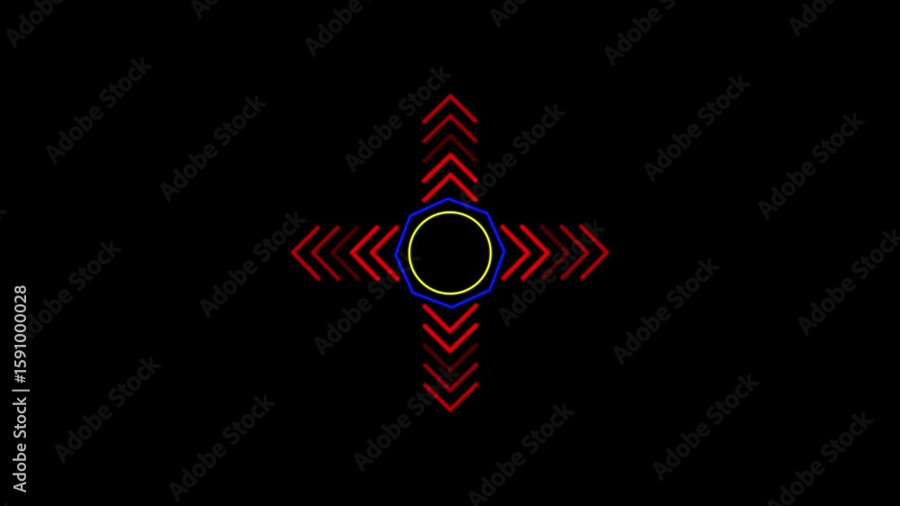 Poster abstract arrow pointing graphic animation. arrow sign symbol looping animation direction concept ani