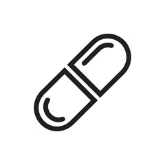 Minimalist Pill Capsule Icon for Healthcare Pharmaceutical and Medical Design A Symbol of Treatment Medication and Well being