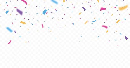 Colorful confetti banner background. birthday, holiday, advertising and party design element