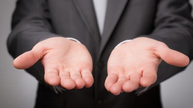 Open hands outstretched in a gesture of helpfulness.