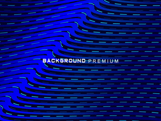 Abstract background with elegant waves of gradient blue stripes, creating the illusion of depth and movement.