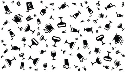 Drinking Glass Silhouette Pattern Vector