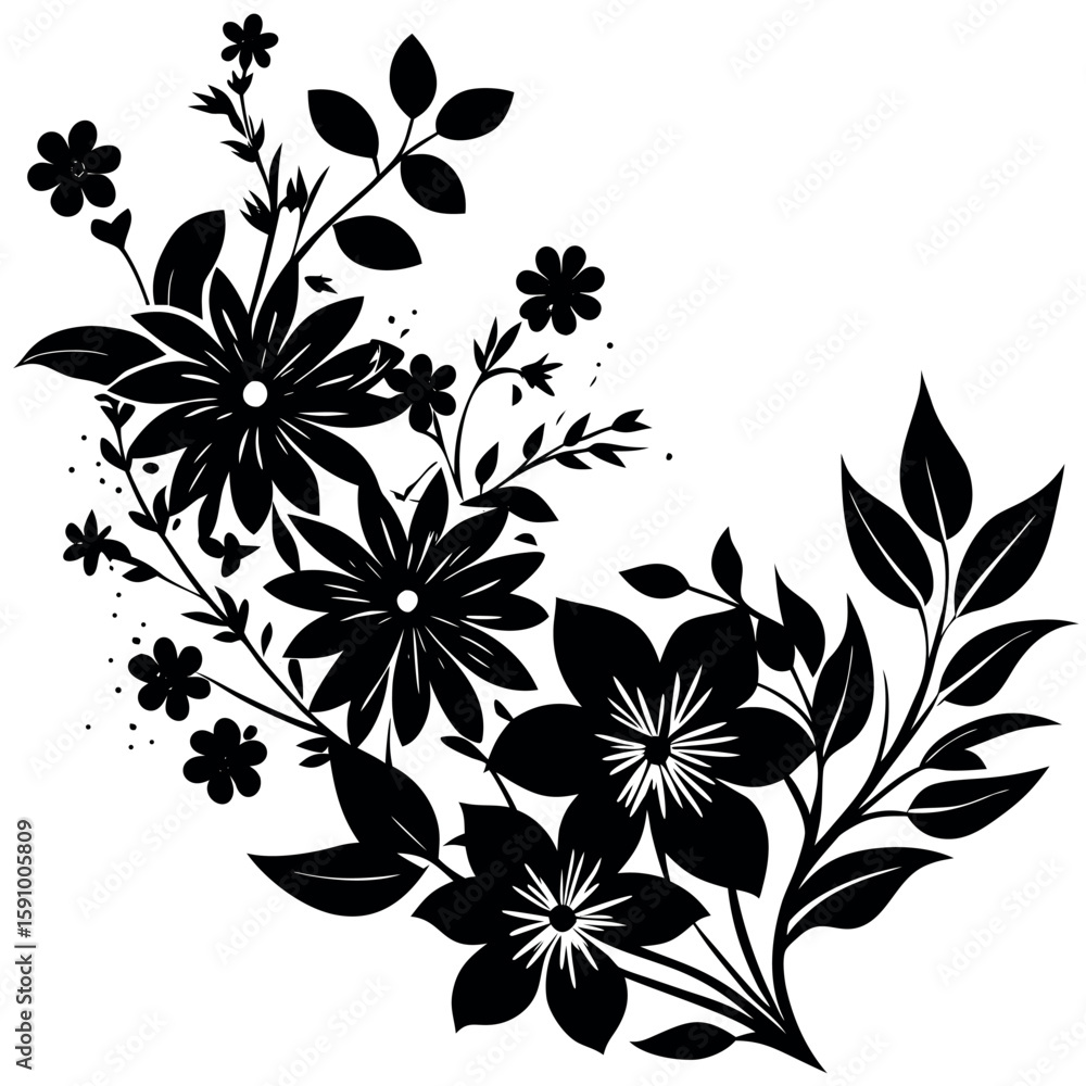 Poster abstract geometric pattern with vibrant color splashes and clean lines