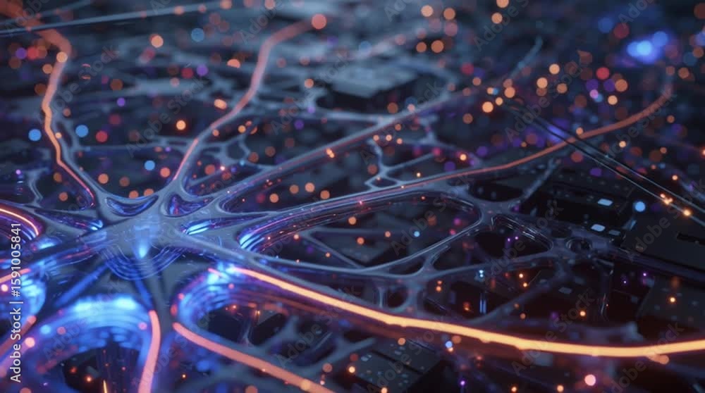 Aufkleber neural network core: illuminated data geometry