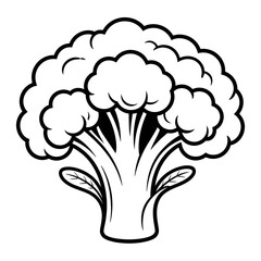Broccoli illustration vector coloring page