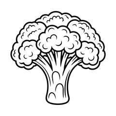 A beautiful line drawing of a broccoli illustration vector