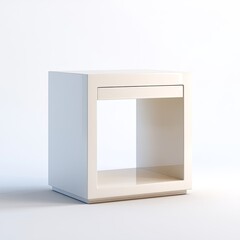 Modern Minimalist White Nightstand with Open Shelf and Drawer for Stylish Bedroom Organization