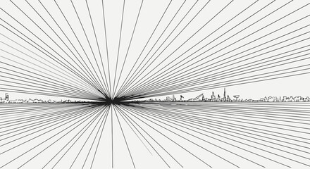 Minimalist grid layout made of horizontal and vertical thin lines

