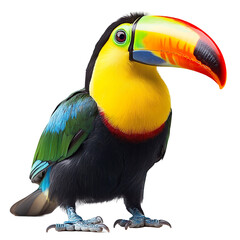 Fototapeta premium Colorful toucan bird with large beak isolated on transparent background