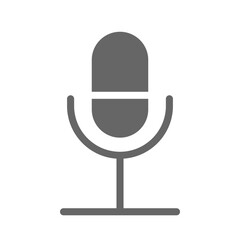 Microphone Glyph Icon. Editable Stroke. Can be used for website UI and mobile apps.