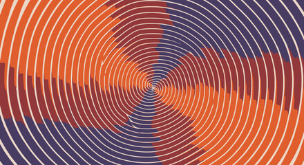 Abstract artwork made of curved lines in vibrant neon colors