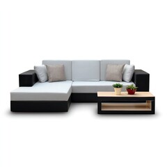 Modern Stylish Sofa Set with Light Upholstery and Minimalist Table for Contemporary Interiors