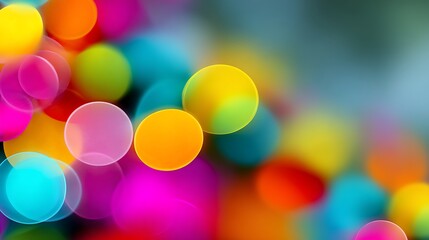 Vivid Bokeh Lights Colorful abstract background with blurred circles with festive design.